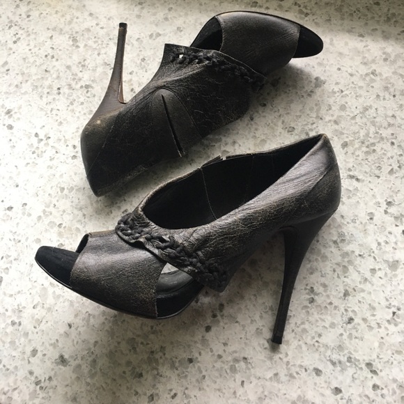 All Saints steampunk leather flap heels - Picture 5 of 12